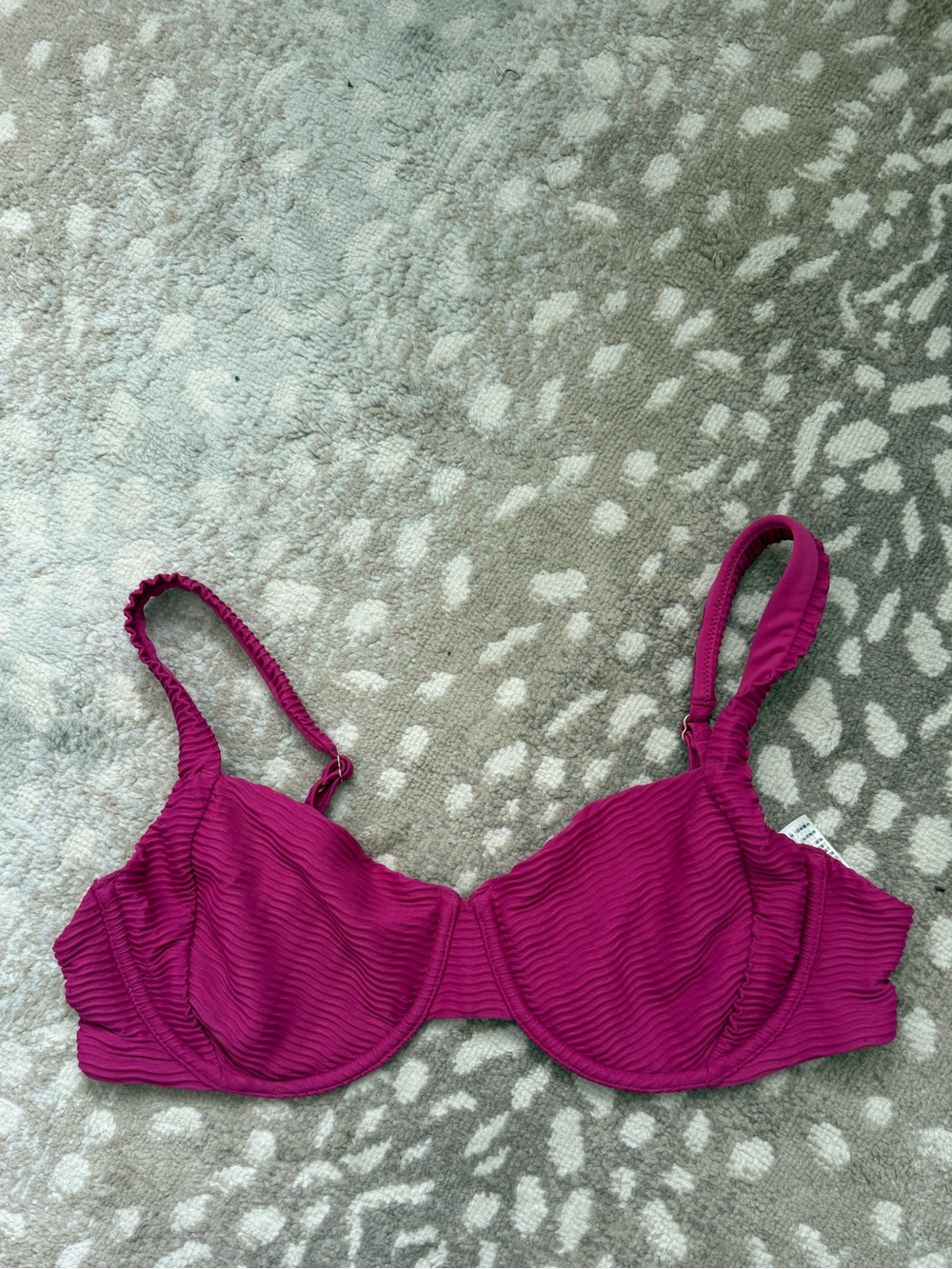 NWOT Abercrombie Magenta Ribbed Underwire Swim Top - MATCHING BOTTOMS LISTED